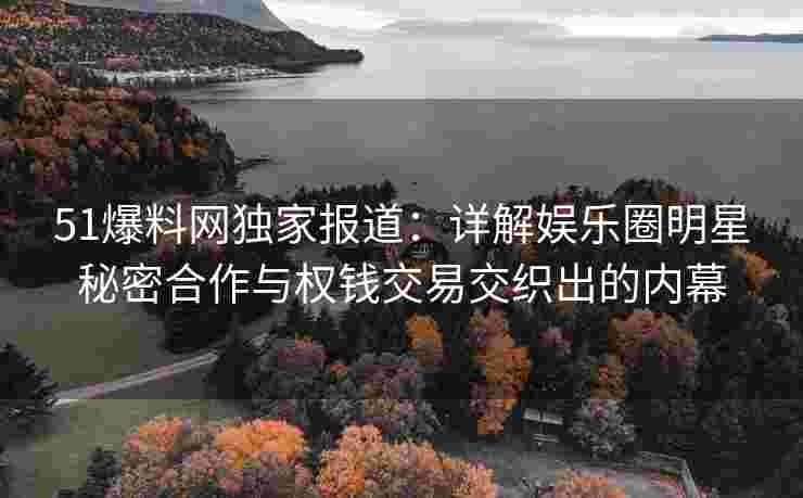 51爆料网独家报道：详解娱乐圈明星秘密合作与权钱交易交织出的内幕