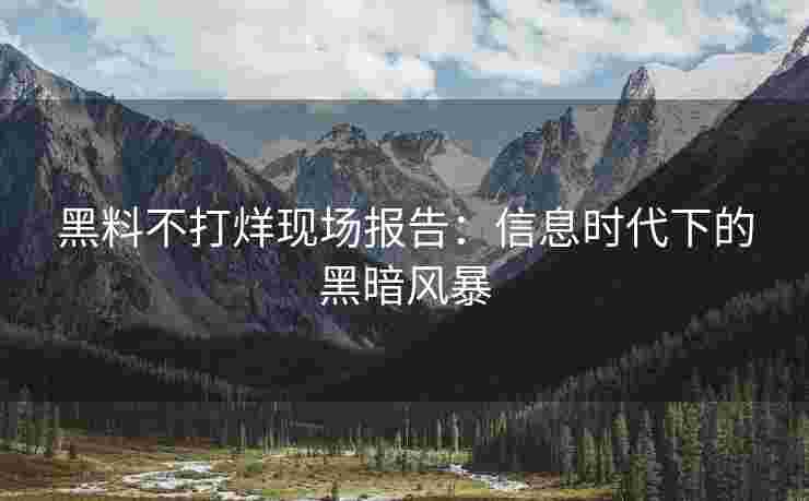 黑料不打烊现场报告：信息时代下的黑暗风暴