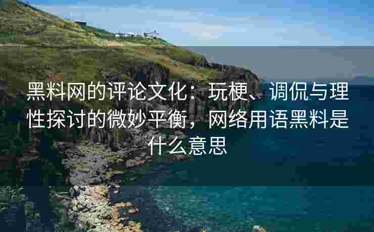 黑料网的评论文化：玩梗、调侃与理性探讨的微妙平衡，网络用语黑料是什么意思